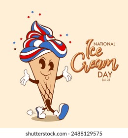 vector illustration of happy independence day ice cream banner design