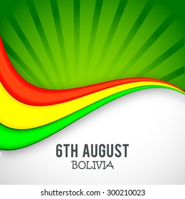  vector illustration Happy Independence Day Bolivia flag with colourful  background.