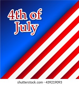Vector illustration of Happy independence day United States of America 4th of July card. 