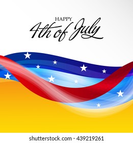 Vector illustration of Happy independence day United States of America 4th of July card. 