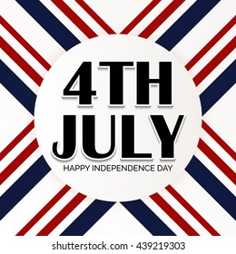 Vector illustration of Happy independence day United States of America 4th of July card. 