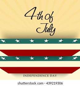 Vector illustration of Happy independence day United States of America 4th of July card. 