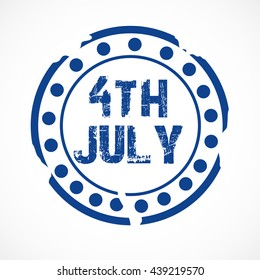 Vector illustration of Happy independence day United States of America 4th of July stamp. 