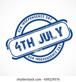 Vector illustration of Happy independence day United States of America 4th of July stamp. 
