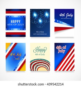 Vector illustration of Happy independence day United States of America 4th of July card. 