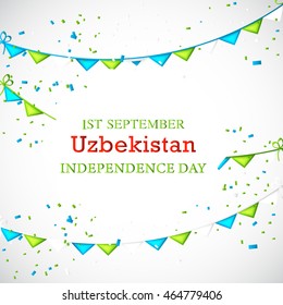 Vector illustration happy Independence Day Uzbekistan.