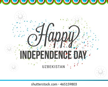 Vector illustration happy Independence Day Uzbekistan.