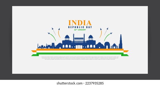 Vector illustration of Happy Indian Republic Day 26 January