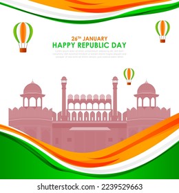 Vector illustration of Happy Indian Republic Day 26 January