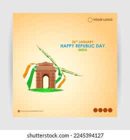 Vector illustration of Happy Indian Republic Day 26 January