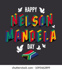Vector illustration for happy International Nelson Mandela Day.