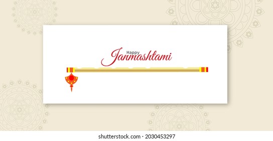 Vector Illustration of Happy Janmashtami.