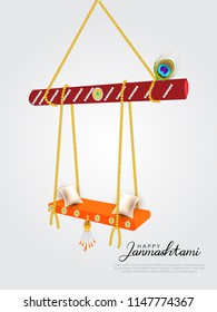 Vector illustration of Happy Janmashtami background