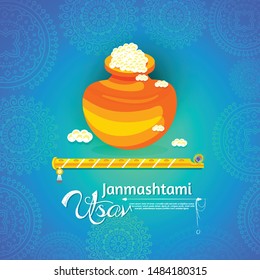 Vector illustration of Happy Janmashtami background