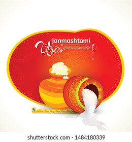 Vector illustration of Happy Janmashtami background
