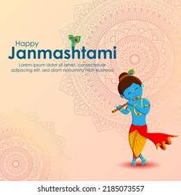 vector illustration for happy Janmashtami, Indian festival, lord Krishna birthday