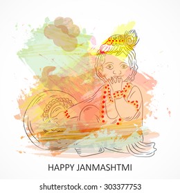 Vector illustration for Happy Janmashtmi.
