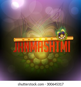  Vector Illustration Happy Janmasthami background.