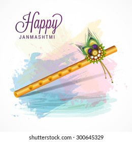  Vector Illustration Happy Janmasthami background.