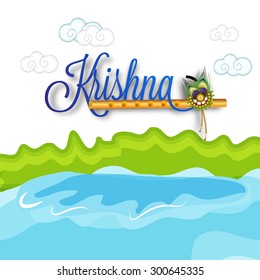  Vector Illustration Happy Janmasthami background.