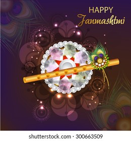  Vector Illustration Happy Janmasthami background.