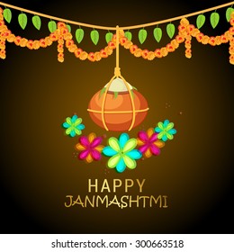  Vector Illustration Happy Janmasthami Background.