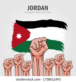 Vector illustration of Happy Jordan Independence Day 25 May. Can used for greeting card, banner, poster, flyer, card. EPS10
