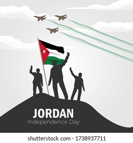 Vector illustration of Happy Jordan Independence Day 25 May. Can used for greeting card, banner, poster, flyer, card. EPS10