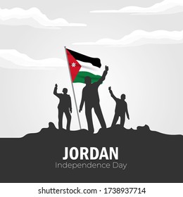 Vector illustration of Happy Jordan Independence Day 25 May. Can used for greeting card, banner, poster, flyer, card. EPS10