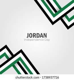 Imagen vectorial del Día de la Independencia de Jordania 25 de mayo. Se puede usar para tarjetas de felicitación, banner, afiche, volante, tarjeta. EPS10