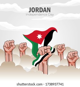 Vector illustration of Happy Jordan Independence Day 25 May. Can used for greeting card, banner, poster, flyer, card. EPS10