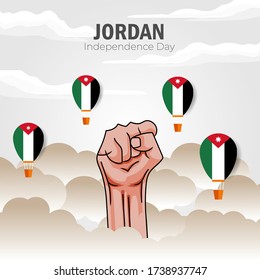 Vector illustration of Happy Jordan Independence Day 25 May. Can used for greeting card, banner, poster, flyer, card. EPS10