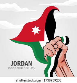 Vector illustration of Happy Jordan Independence Day 25 May. Can used for greeting card, banner, poster, flyer, card. EPS10