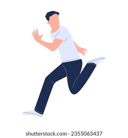 vector illustration of happy jumping people