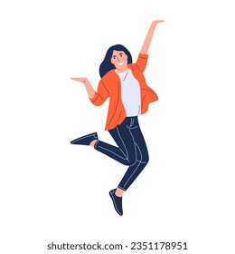 vector illustration of a happy jumping person