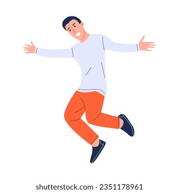 vector illustration of a happy jumping person