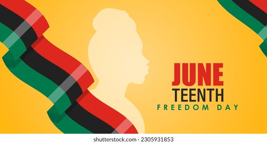 Vector illustration of Happy Juneteenth 19 June social media story feed mockup template