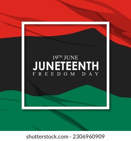 Vector illustration of Happy Juneteenth 19 June social media story feed mockup template