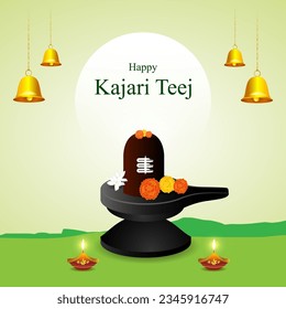 Vector illustration of Happy Kajari Teej social media feed template