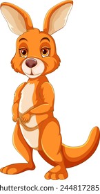 Vector illustration of a happy kangaroo character