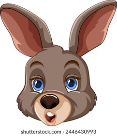 Vector illustration of a happy kangaroo face