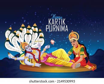 Vector illustration of happy kartik purnima