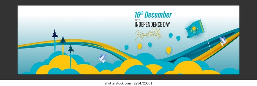 Vector illustration of happy Kazakhstan independence day