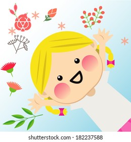 Vector illustration of happy kid