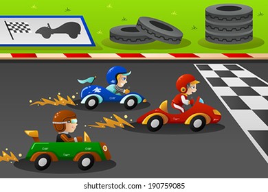 race car track cartoon