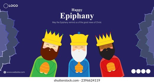 Vector illustration of Happy Kings Day social media feed template