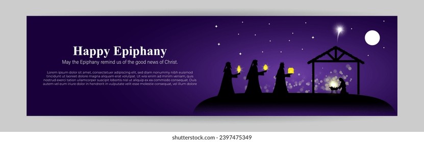 Vector illustration of Happy Kings Day social media feed template