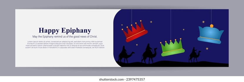 Vector illustration of Happy Kings Day social media feed template