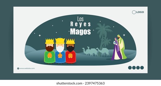 Vector illustration of Happy Kings Day social media feed template