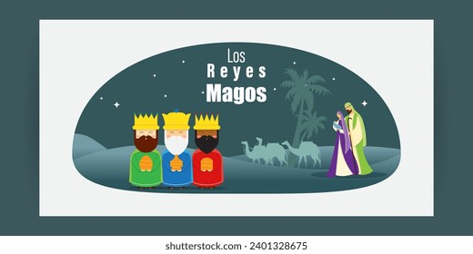 Vector illustration of Happy Kings Day social media feed template